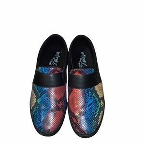 Cherokee Rainbow Snake Skin Nurse Shoes